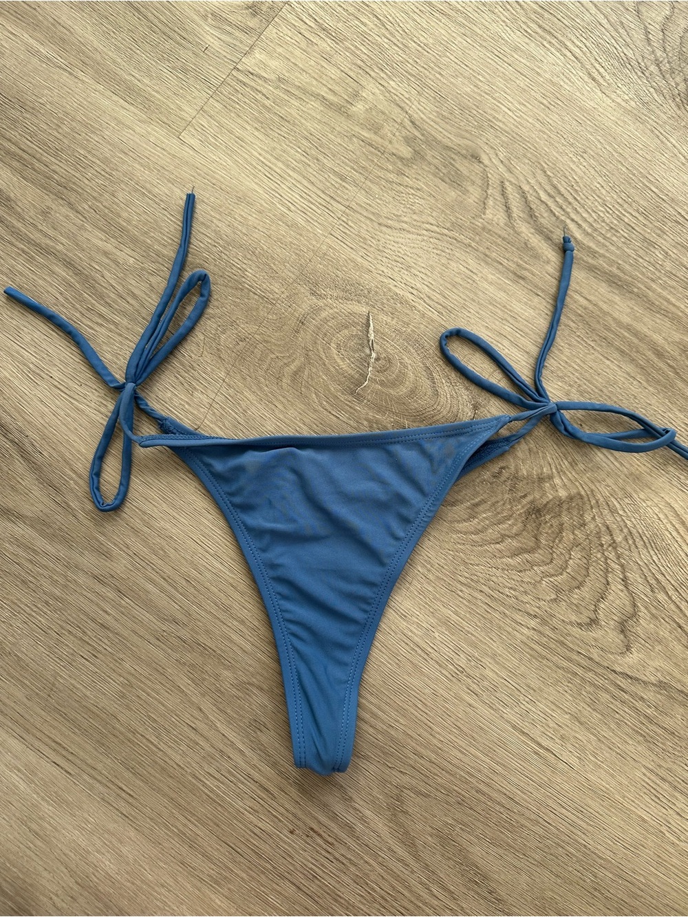 Boutine LA Blue Tie-Side Thong Bikini Bottom size medium